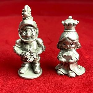 Vintage Hudson Fine Pewter knight and Girl